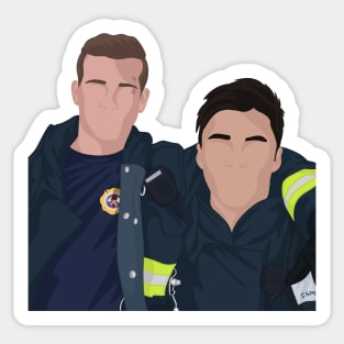 Evan 'Buck' Buckley & Albert Han | 911 Sticker